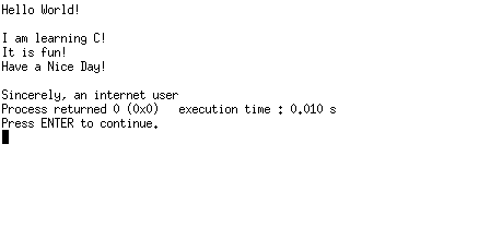 running hello world